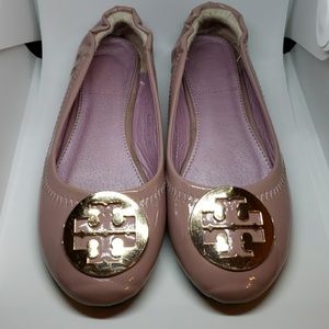 Tory Burch Nude Patent Ballerina Flats